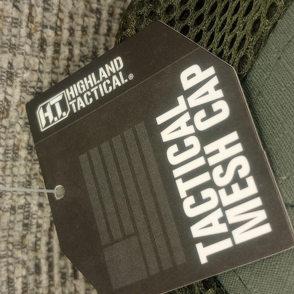 Highland Tactical Olive Mesh Logo/Flag Cap Stretch Fit NWT - Picture 4 of 9